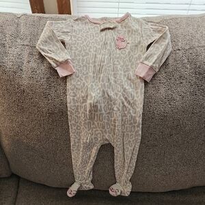 Carter's Pink and Cream Leopard Print Footie